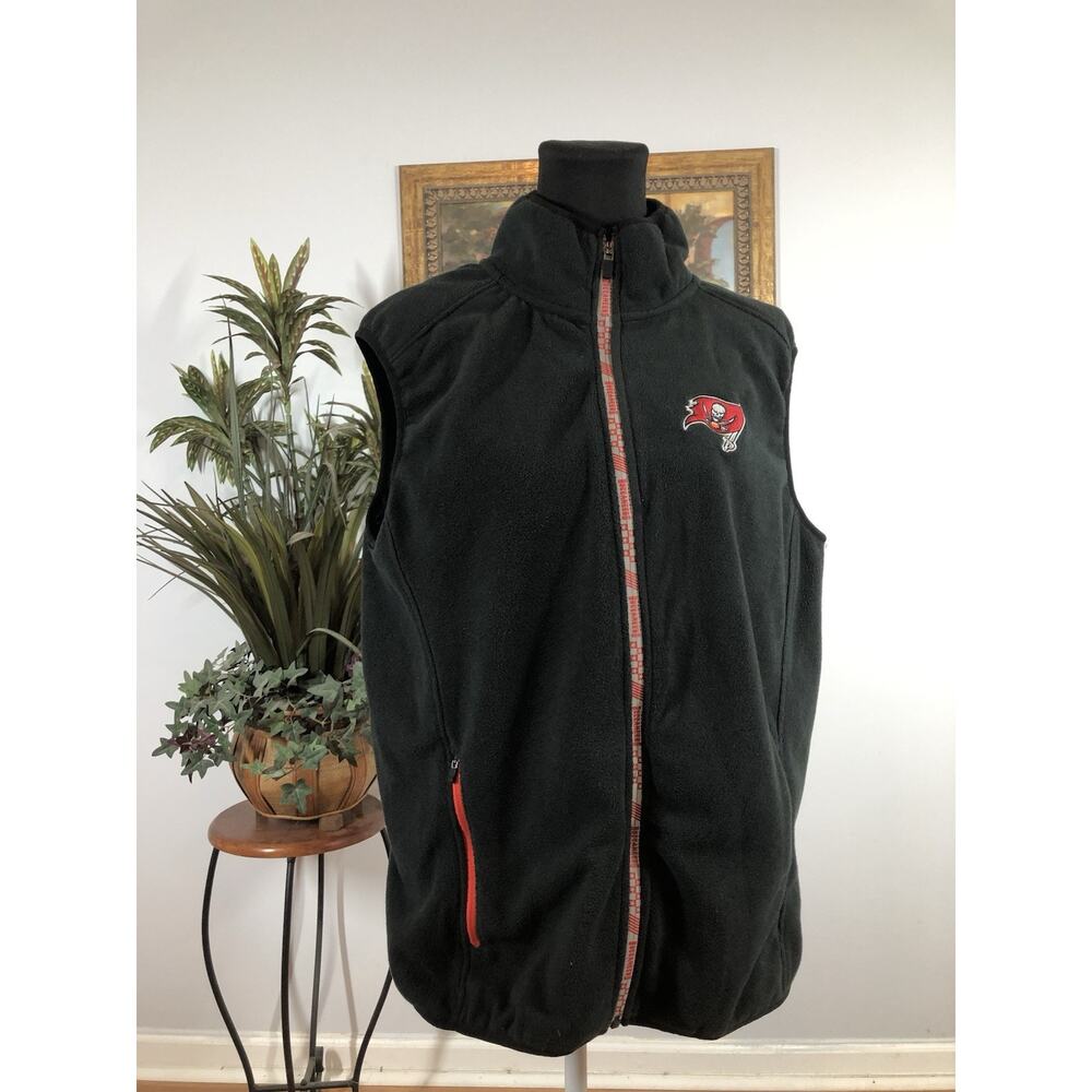 NFL Team Apparel Tampa‎ Bay Buccaneer M ZipUp Outdoor sport Mock Neck Vest Black